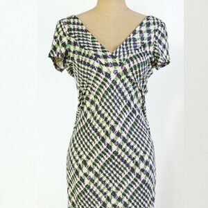 Diane Von Furstenberg plaid silk jersey dress